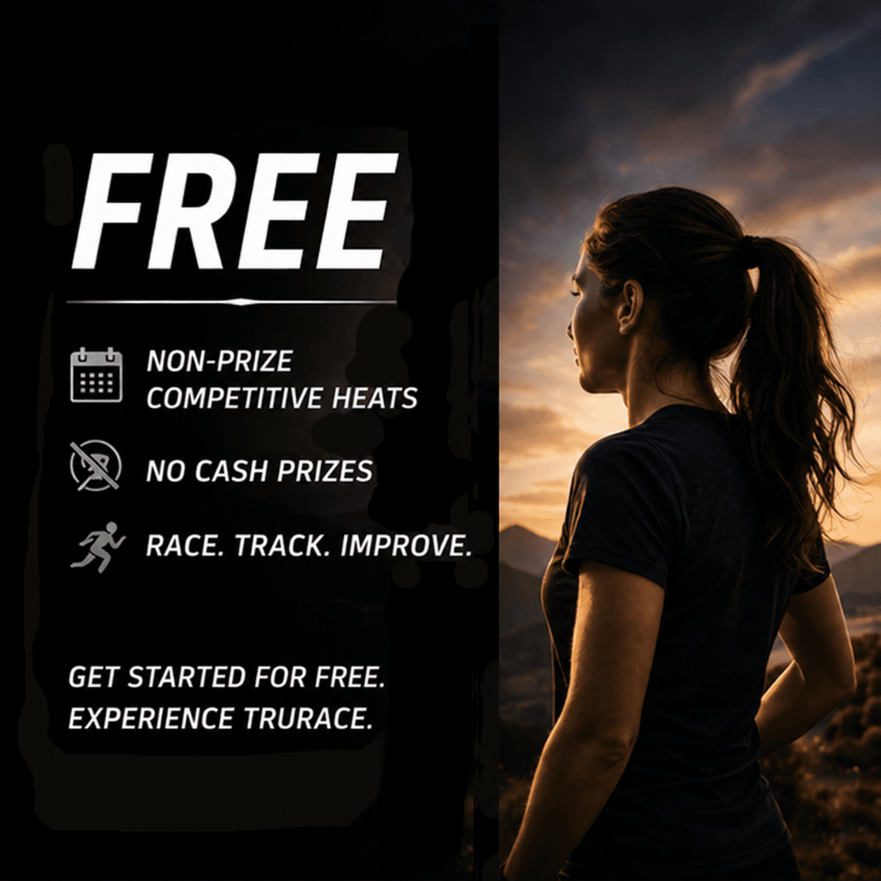 TruRace free tier promotional graphic